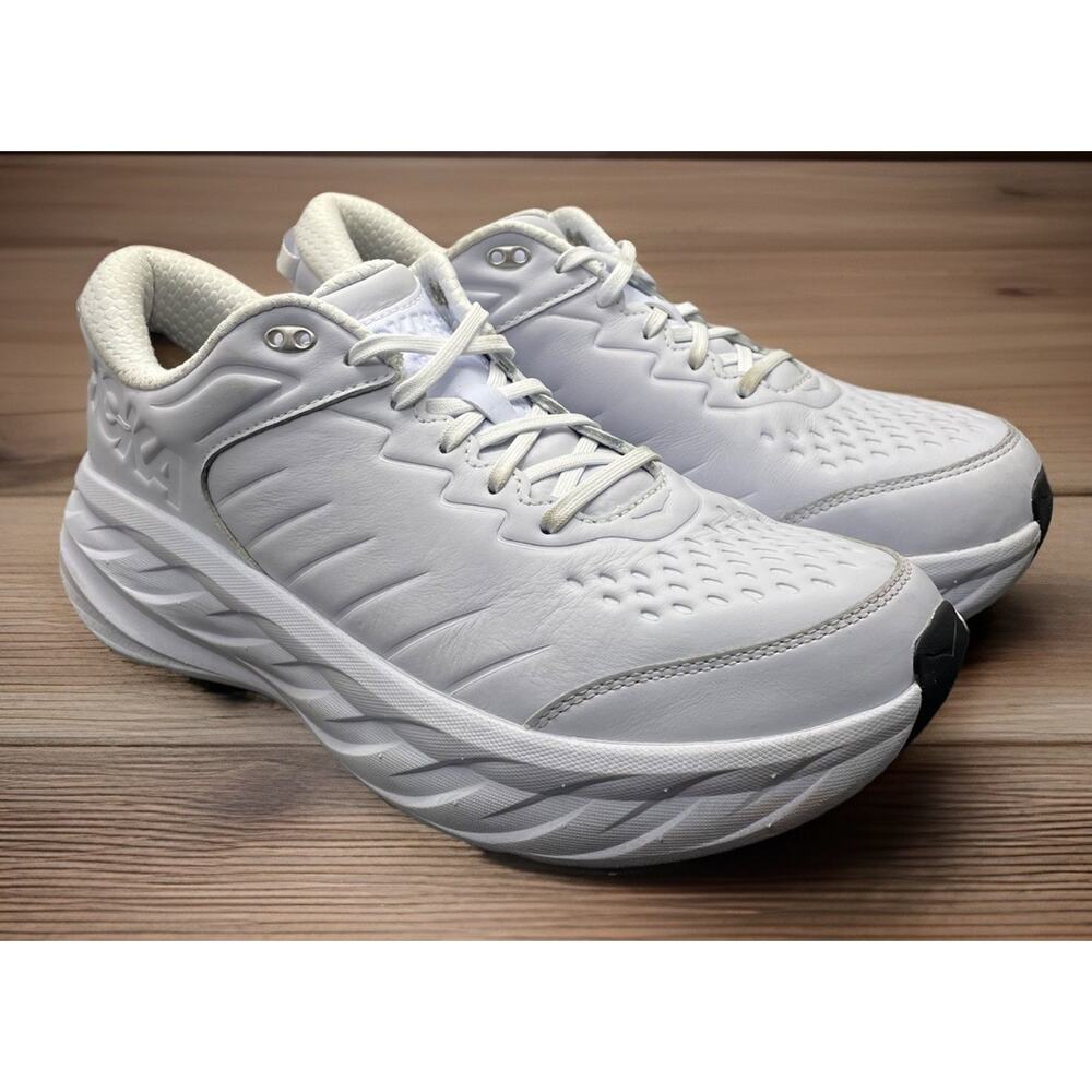 HOKA Bondi White SR Oil Slip Resistant Work Shoes Mens Size 12 Fast Shipping